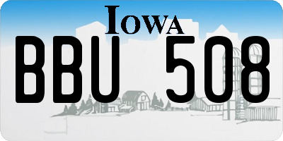 IA license plate BBU508
