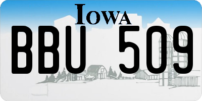 IA license plate BBU509