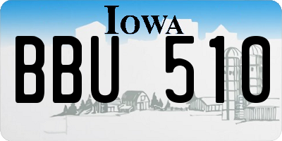 IA license plate BBU510