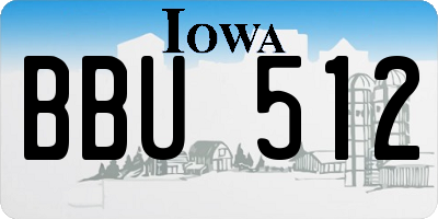 IA license plate BBU512