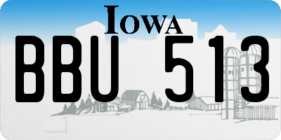 IA license plate BBU513