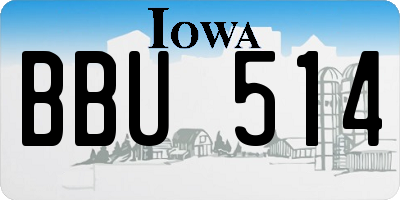 IA license plate BBU514