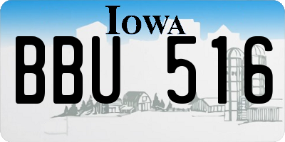 IA license plate BBU516