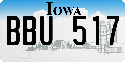 IA license plate BBU517