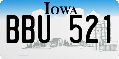 IA license plate BBU521