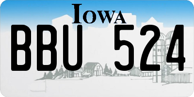 IA license plate BBU524