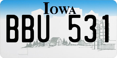 IA license plate BBU531