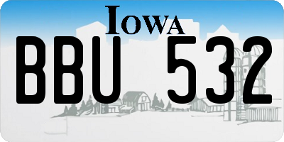 IA license plate BBU532