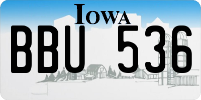 IA license plate BBU536