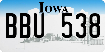 IA license plate BBU538