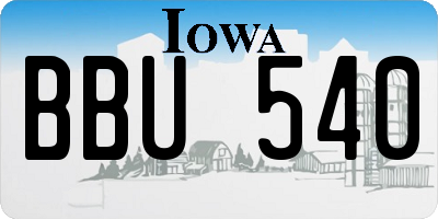 IA license plate BBU540