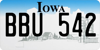 IA license plate BBU542