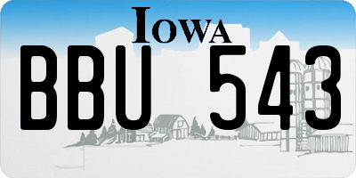 IA license plate BBU543