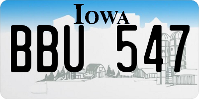 IA license plate BBU547