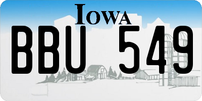 IA license plate BBU549