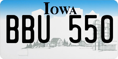 IA license plate BBU550