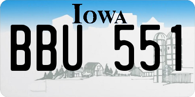 IA license plate BBU551