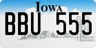 IA license plate BBU555