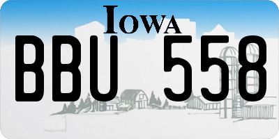 IA license plate BBU558