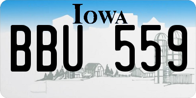 IA license plate BBU559