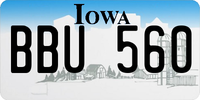 IA license plate BBU560