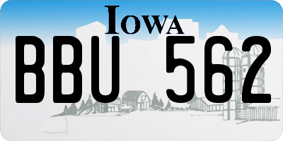 IA license plate BBU562