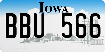 IA license plate BBU566