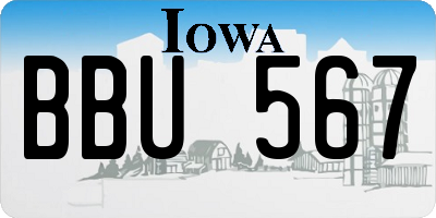 IA license plate BBU567