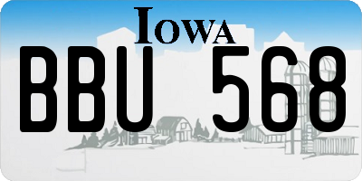 IA license plate BBU568