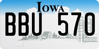 IA license plate BBU570