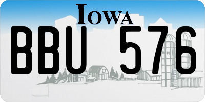IA license plate BBU576