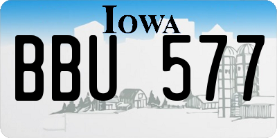 IA license plate BBU577
