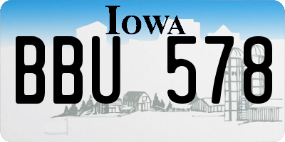 IA license plate BBU578