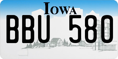 IA license plate BBU580