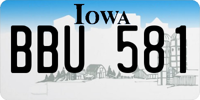 IA license plate BBU581