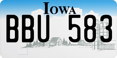 IA license plate BBU583