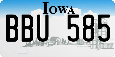 IA license plate BBU585