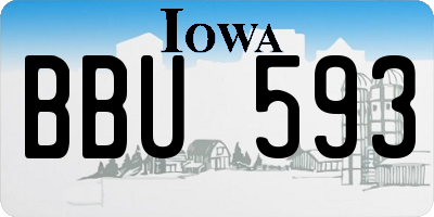IA license plate BBU593