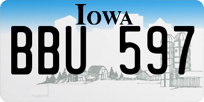 IA license plate BBU597
