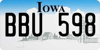 IA license plate BBU598