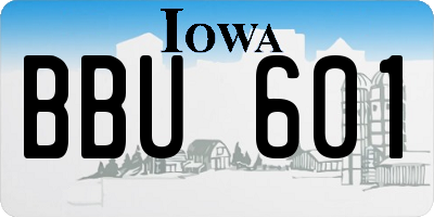 IA license plate BBU601