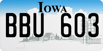 IA license plate BBU603