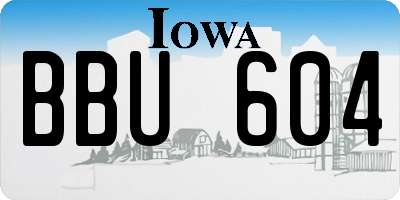 IA license plate BBU604