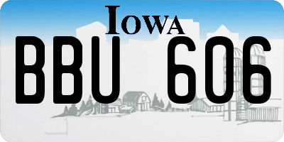 IA license plate BBU606
