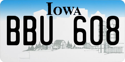 IA license plate BBU608