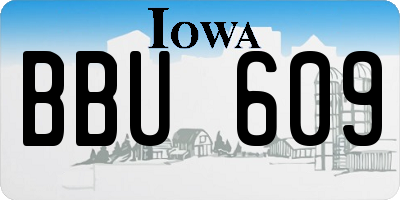 IA license plate BBU609