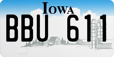 IA license plate BBU611