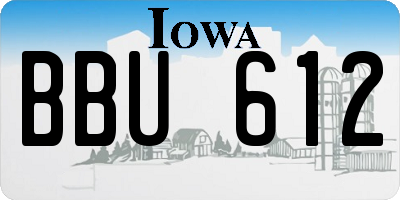 IA license plate BBU612