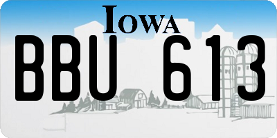 IA license plate BBU613