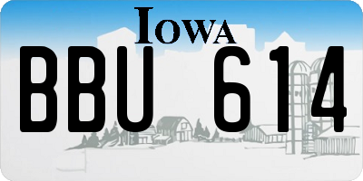 IA license plate BBU614